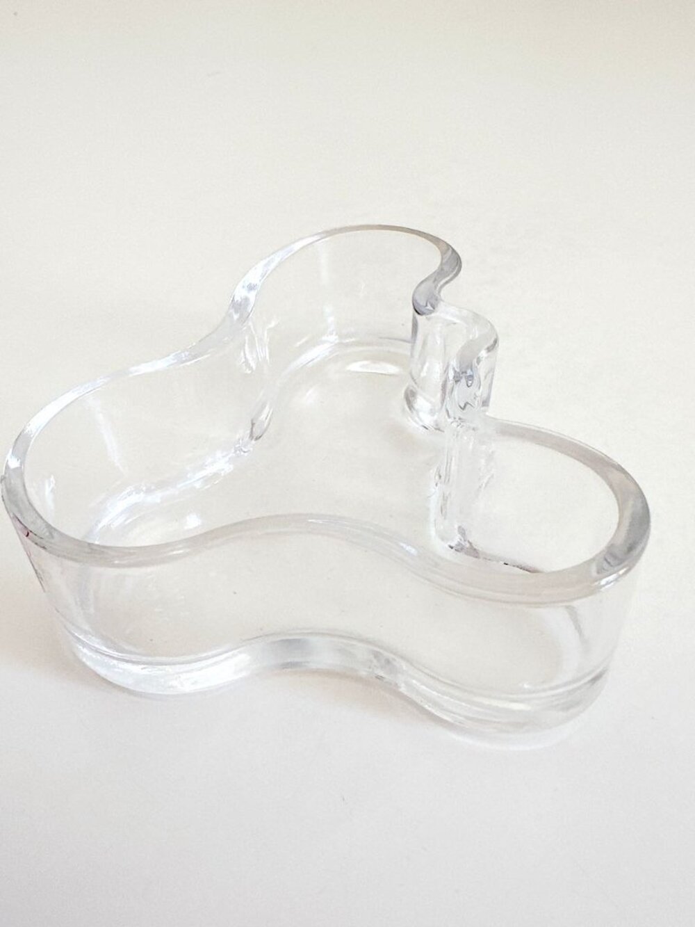 VINTAGE ALVAR AALTO IITTALA CLEAR GLASS SAVOY BOWL (small) - Picture 8 of 10